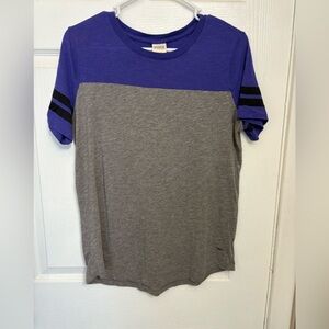 Victoria's Secret Purple and Gray Short Sleeve Colorblock Tee